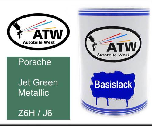 Porsche, Jet Green Metallic, Z6H / J6: 500ml Lackdose, von ATW Autoteile West.